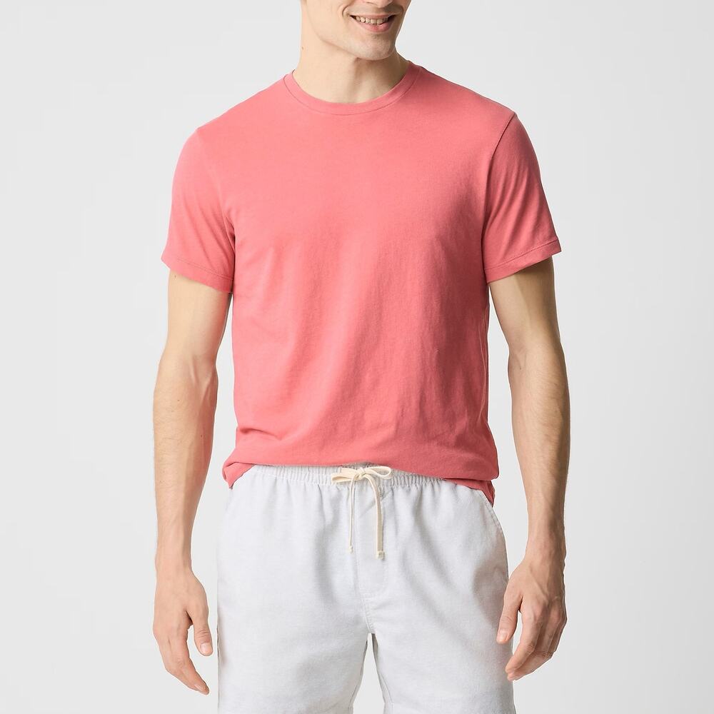 J. Crew Cotton Washed Jersey Tee Short Sleeve Crew T-Shirt Dusty Red Mens Size M